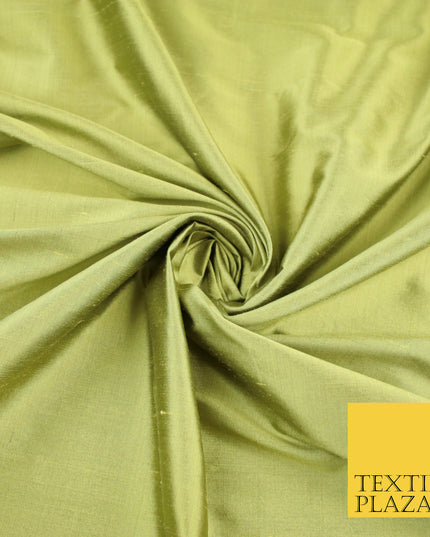 OLIVE Luxury 100% PURE Plain Dupion Raw Silk Handloom Dress Fabric 8434