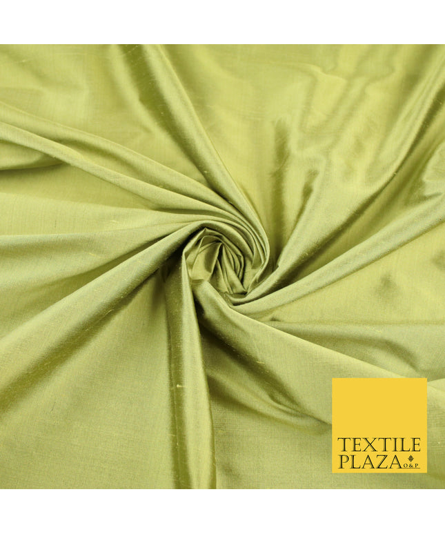 OLIVE Luxury 100% PURE Plain Dupion Raw Silk Handloom Dress Fabric 8434