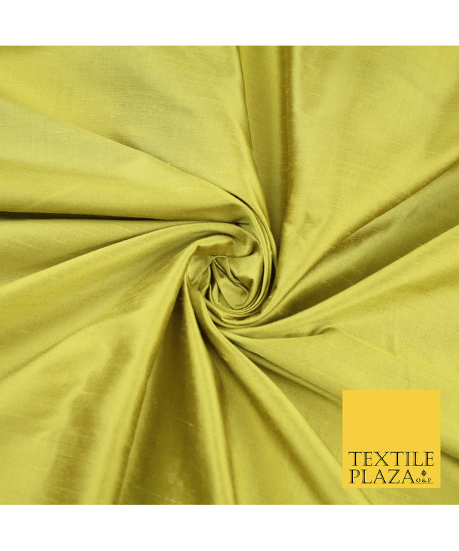 LIGHT GREEN Luxury 100% PURE Plain Dupion Raw Silk Handloom Dress Fabric 8435