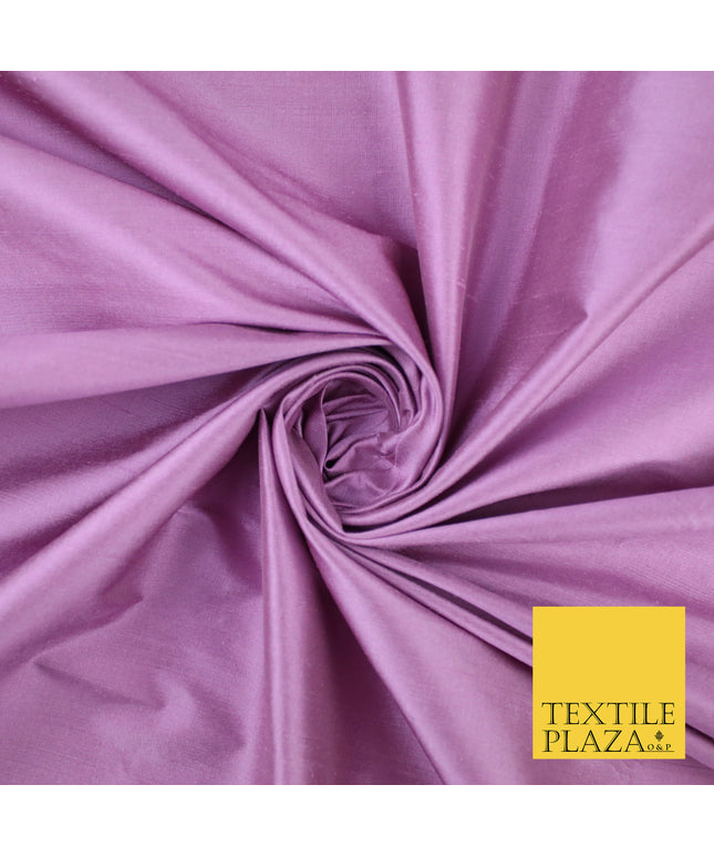 MAUVE Luxury 100% PURE Plain Dupion Raw Silk Handloom Dress Fabric 8437