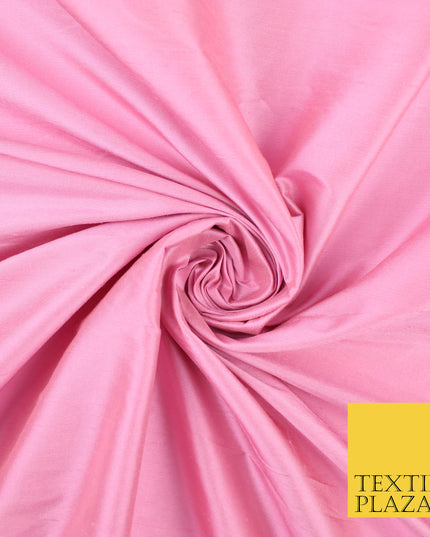 LIGHT PINK Luxury 100% PURE Plain Dupion Raw Silk Handloom Dress Fabric 8438
