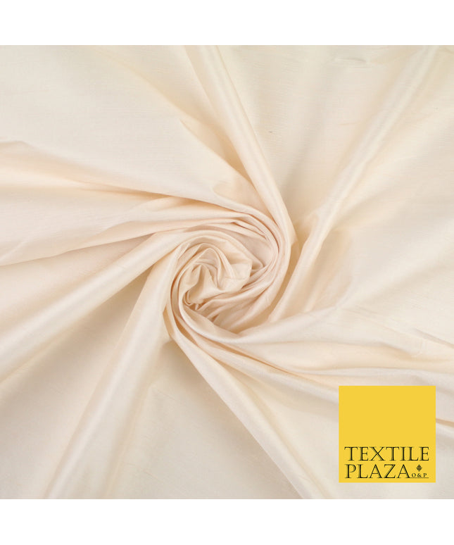 IVORY Luxury 100% PURE Plain Dupion Raw Silk Handloom Dress Fabric 8441