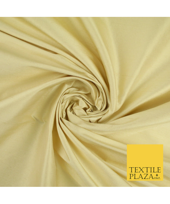 LEMON GOLD Luxury 100% PURE Plain Dupion Raw Silk Handloom Dress Fabric 8442