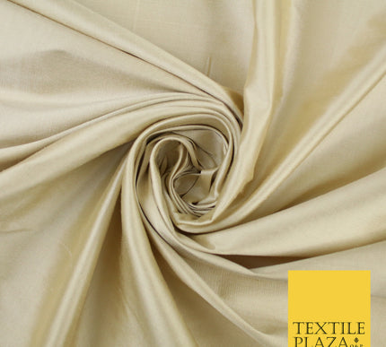 LINEN GOLD Luxury 100% PURE Plain Dupion Raw Silk Handloom Dress Fabric 8443