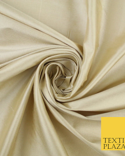 LINEN GOLD Luxury 100% PURE Plain Dupion Raw Silk Handloom Dress Fabric 8443