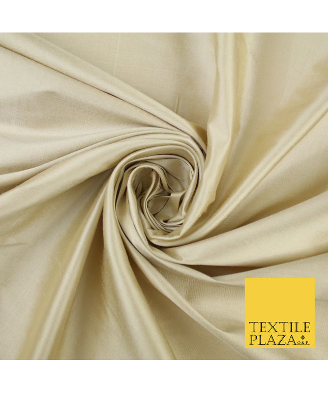 LINEN GOLD Luxury 100% PURE Plain Dupion Raw Silk Handloom Dress Fabric 8443