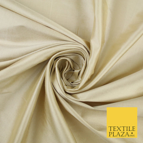 LINEN GOLD Luxury 100% PURE Plain Dupion Raw Silk Handloom Dress Fabric 8443