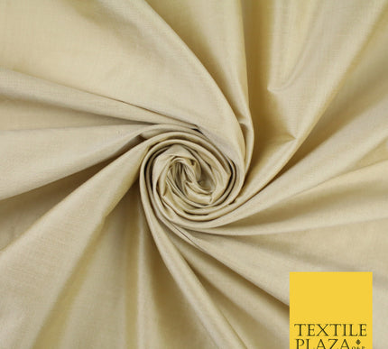BUTTERMILK GOLD Luxury 100% PURE Plain Dupion Raw Silk Handloom Dress Fabric 8444