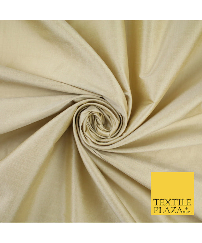 BUTTERMILK GOLD Luxury 100% PURE Plain Dupion Raw Silk Handloom Dress Fabric 8444