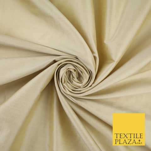 BUTTERMILK GOLD Luxury 100% PURE Plain Dupion Raw Silk Handloom Dress Fabric 8444