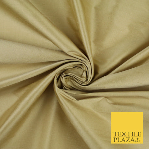 NATURAL GOLD Luxury 100% PURE Plain Dupion Raw Silk Handloom Dress Fabric 8450