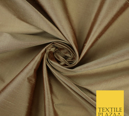 GOLD SHOT RED Luxury 100% PURE Plain Dupion Raw Silk Handloom Dress Fabric 8452