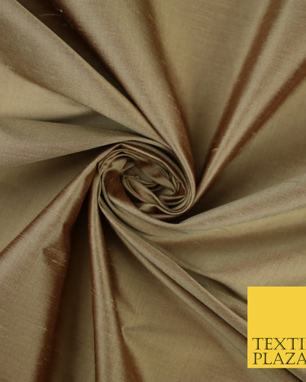 GOLD SHOT RED Luxury 100% PURE Plain Dupion Raw Silk Handloom Dress Fabric 8452