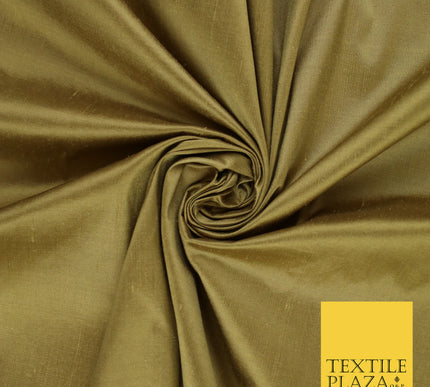 GOLD Luxury 100% PURE Plain Dupion Raw Silk Handloom Dress Fabric 8455