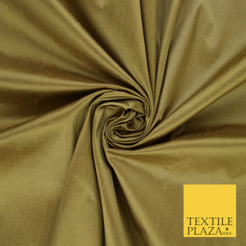 GOLD Luxury 100% PURE Plain Dupion Raw Silk Handloom Dress Fabric 8455