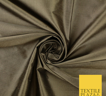 DARK ANTIQUE GOLD Luxury 100% PURE Plain Dupion Raw Silk Handloom Dress Fabric 8456