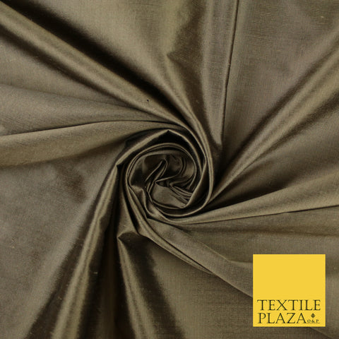 DARK ANTIQUE GOLD Luxury 100% PURE Plain Dupion Raw Silk Handloom Dress Fabric 8456