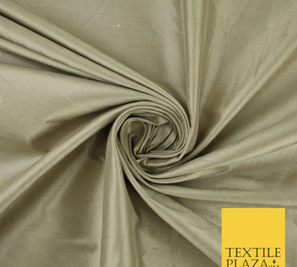 LIGHT ANTIQUE GOLD Luxury 100% PURE Plain Dupion Raw Silk Handloom Dress Fabric 8457