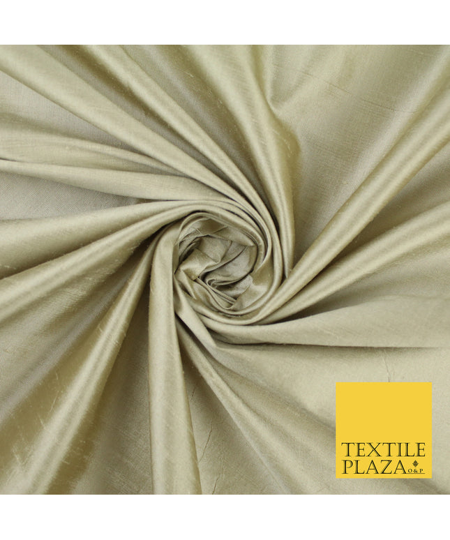HESSIAN GOLD Luxury 100% PURE Plain Dupion Raw Silk Handloom Dress Fabric 8460