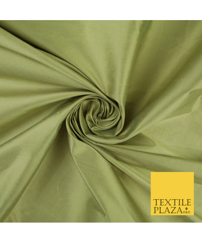 LIME GREEN Luxury 100% PURE Plain Dupion Raw Silk Handloom Dress Fabric 8462