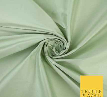 PASTEL MINT GREEN Luxury 100% PURE Plain Dupion Raw Silk Handloom Dress Fabric 8463