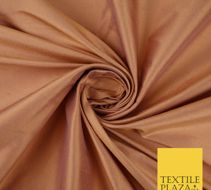 PEACH SHOT LILAC Luxury 100% PURE Plain Dupion Raw Silk Handloom Dress Fabric 8469