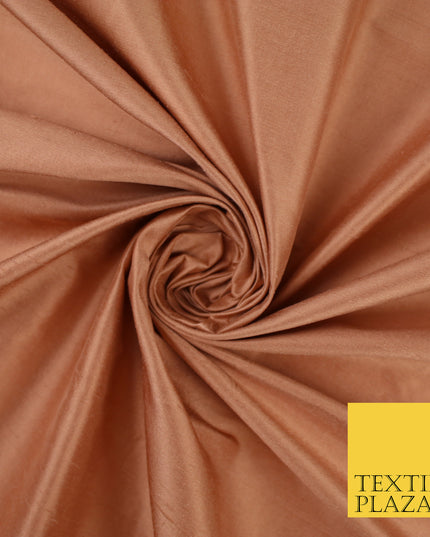 SALMON PEACH Luxury 100% PURE Plain Dupion Raw Silk Handloom Dress Fabric 8470