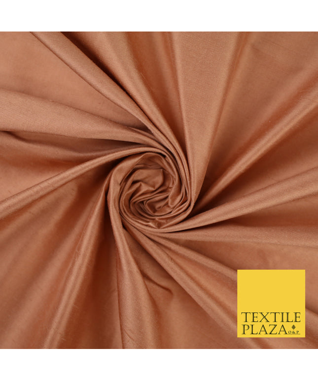 SALMON PEACH Luxury 100% PURE Plain Dupion Raw Silk Handloom Dress Fabric 8470