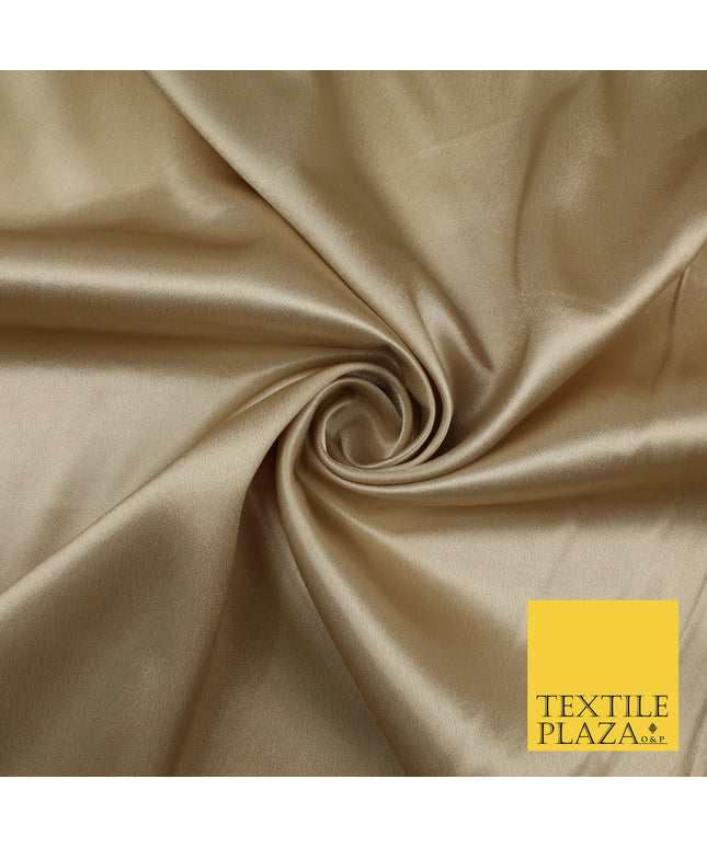 LIGHT GOLD Plain Solid Crepe Back Satin Fabric Material Dress Bridal 58" 9109