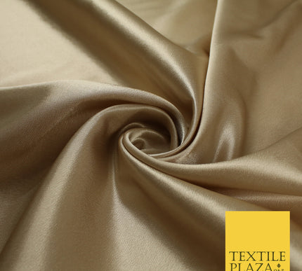 LIGHT GOLD Plain Solid Crepe Back Satin Fabric Material Dress Bridal 58" 9109