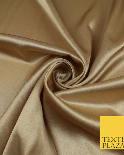 ANTIQUE GOLD Plain Solid Crepe Back Satin Fabric Material Dress Bridal 58" 9110