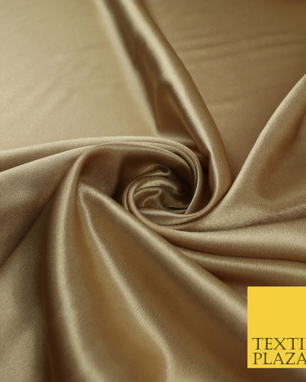 ANTIQUE GOLD Plain Solid Crepe Back Satin Fabric Material Dress Bridal 58" 9110