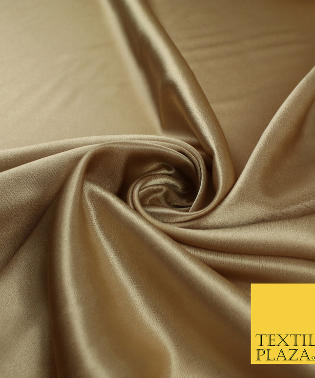 ANTIQUE GOLD Plain Solid Crepe Back Satin Fabric Material Dress Bridal 58" 9110