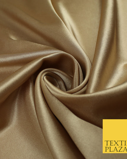 ANTIQUE GOLD Plain Solid Crepe Back Satin Fabric Material Dress Bridal 58" 9110