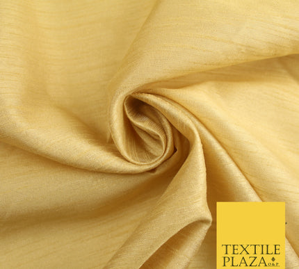GOLD 2  Plain Dyed Faux Dupion Raw Silk Polyester Dress Fabric Material 7914