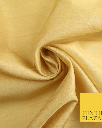 GOLD 2  Plain Dyed Faux Dupion Raw Silk Polyester Dress Fabric Material 7914