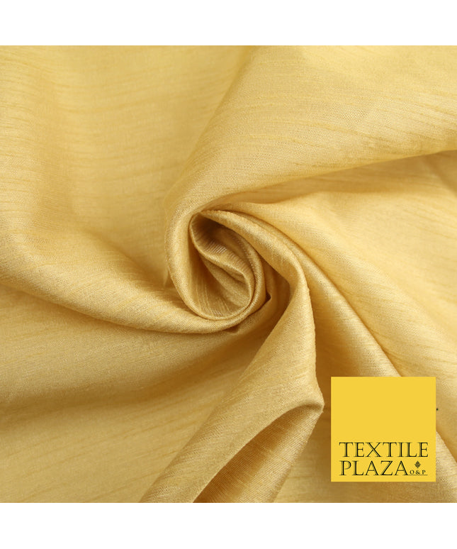 GOLD 2  Plain Dyed Faux Dupion Raw Silk Polyester Dress Fabric Material 7914