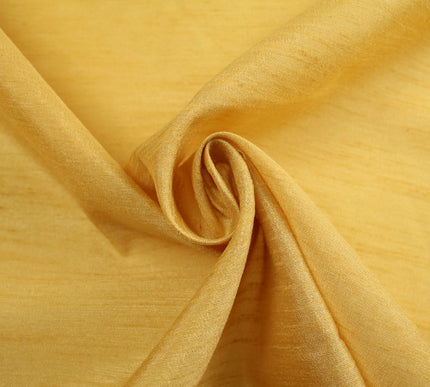 WARM GOLD Plain Dyed Faux Dupion Raw Silk Polyester Dress Fabric Material 7915