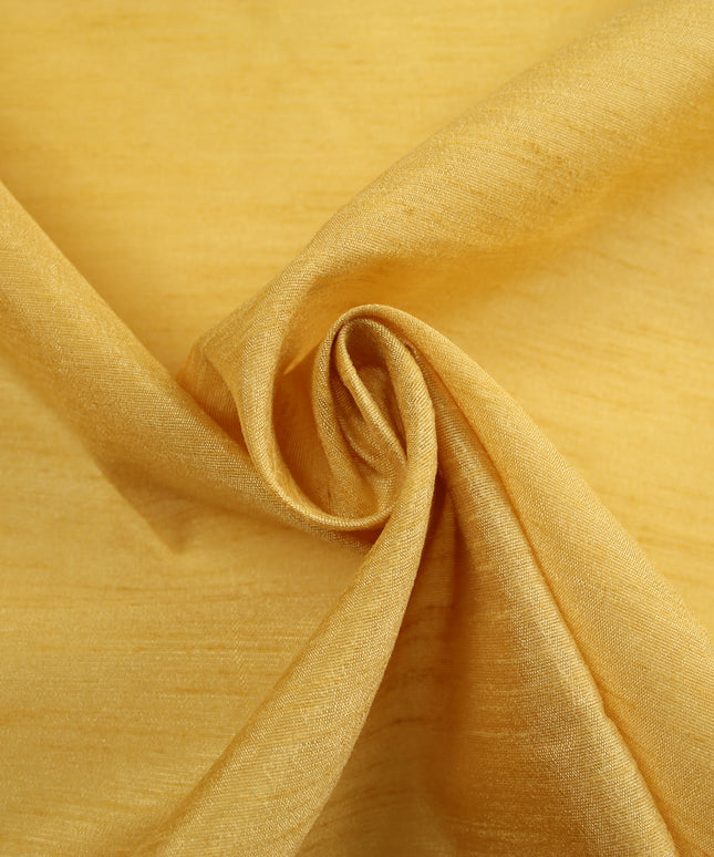WARM GOLD Plain Dyed Faux Dupion Raw Silk Polyester Dress Fabric Material 7915
