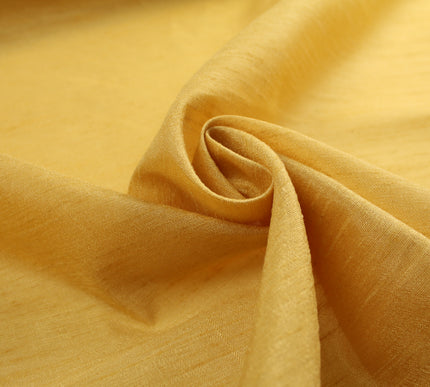 WARM GOLD Plain Dyed Faux Dupion Raw Silk Polyester Dress Fabric Material 7915