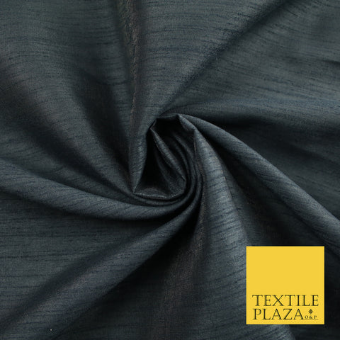 GRAPHITE GREY Plain Dyed Faux Dupion Raw Silk Polyester Dress Fabric Material 7923