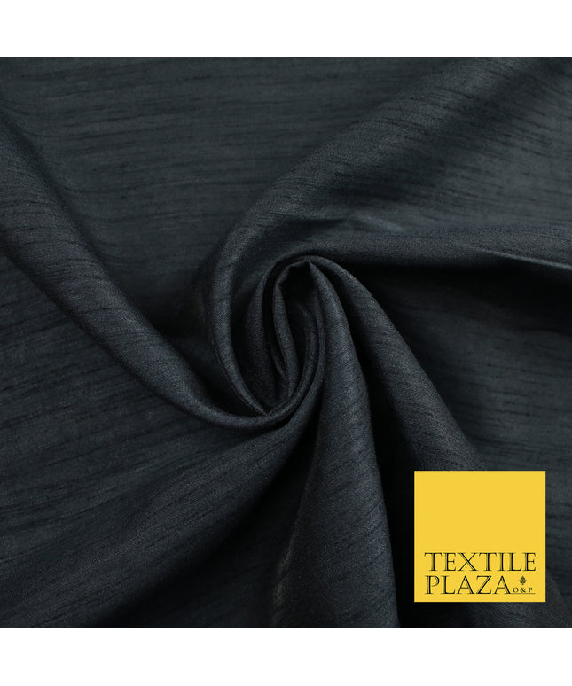 CHARCOAL GREY   Plain Dyed Faux Dupion Raw Silk Polyester Dress Fabric Material 7926