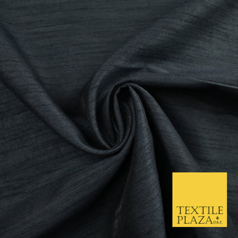 CHARCOAL GREY   Plain Dyed Faux Dupion Raw Silk Polyester Dress Fabric Material 7926