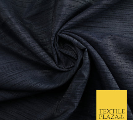 DARK BLUE GREY Plain Dyed Faux Dupion Raw Silk Polyester Dress Fabric Material 7927