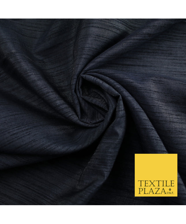 DARK BLUE GREY Plain Dyed Faux Dupion Raw Silk Polyester Dress Fabric Material 7927