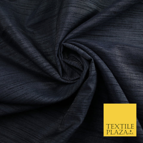 DARK BLUE GREY Plain Dyed Faux Dupion Raw Silk Polyester Dress Fabric Material 7927