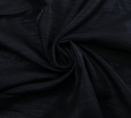 DARK INK NAVY BLUE Plain Dyed Faux Dupion Raw Silk Polyester Dress Fabric Material 7928