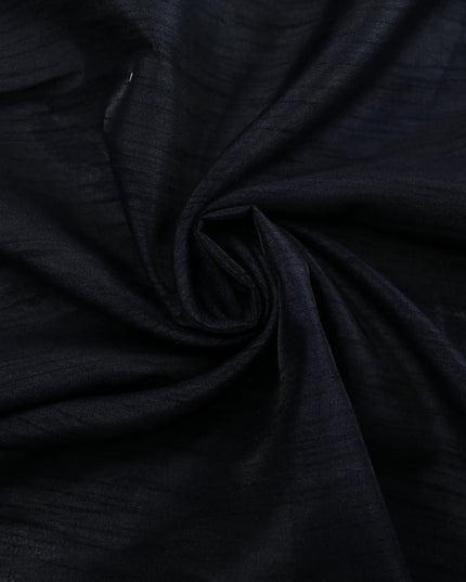 DARK INK NAVY BLUE Plain Dyed Faux Dupion Raw Silk Polyester Dress Fabric Material 7928