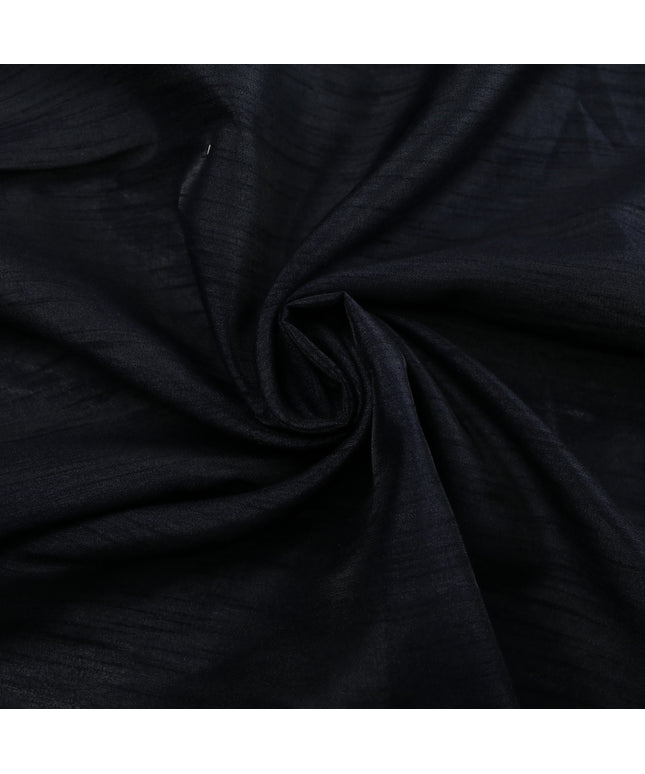 DARK INK NAVY BLUE Plain Dyed Faux Dupion Raw Silk Polyester Dress Fabric Material 7928