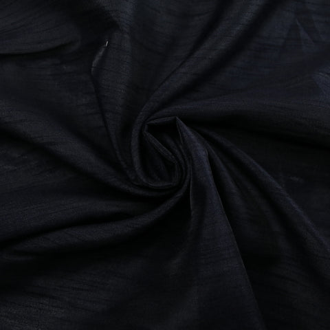 DARK INK NAVY BLUE Plain Dyed Faux Dupion Raw Silk Polyester Dress Fabric Material 7928